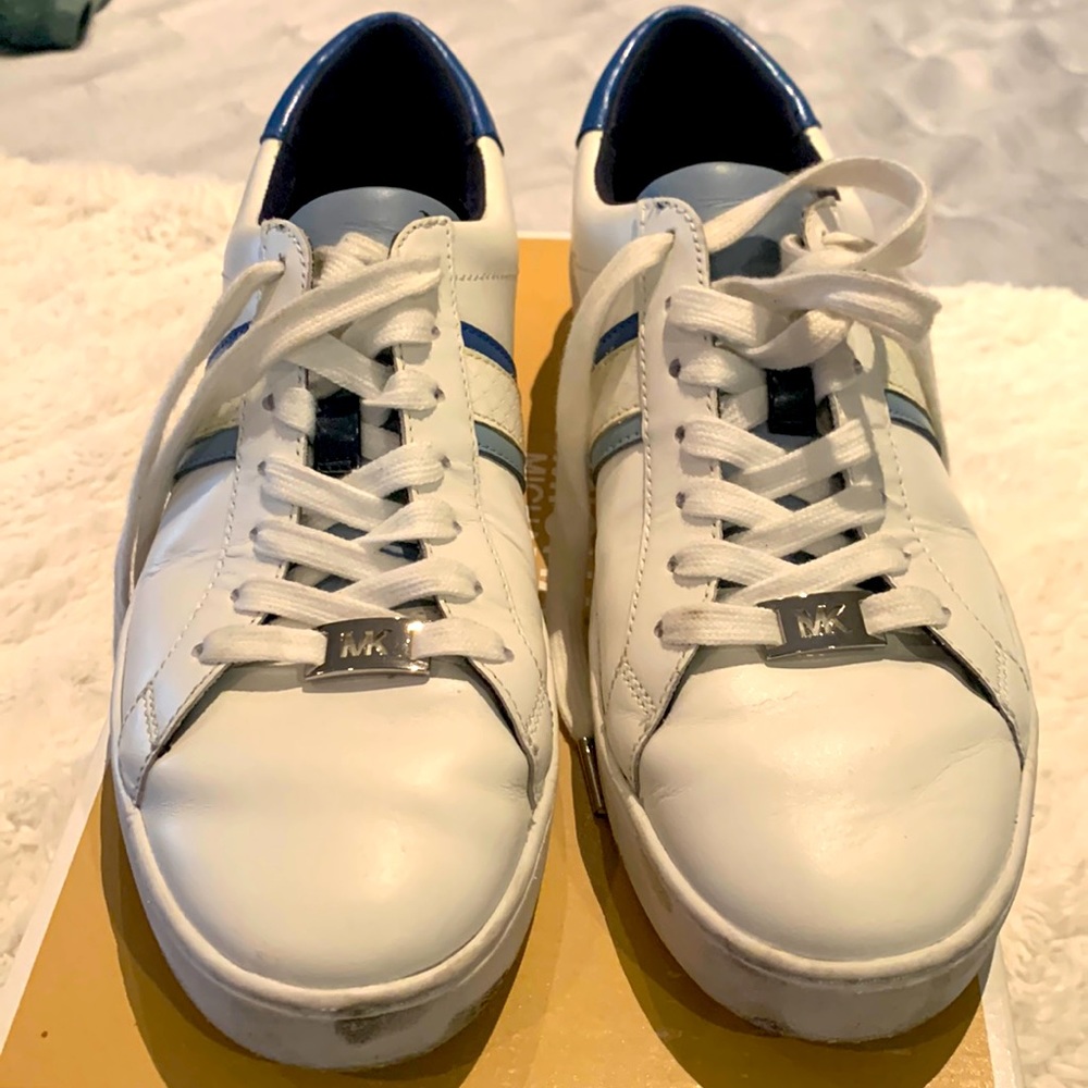 Michael Kors Irving stripe lace up leather sneakers